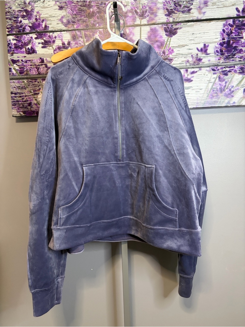 Women’s Lululemon Velvet Purple Funnel Neck Half-Zip Pullover Jacket Size XL/XXL